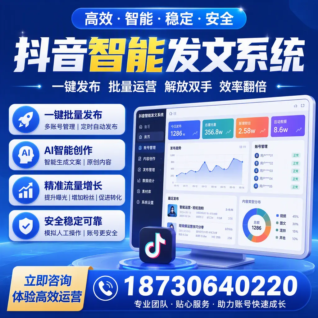 如何利用抖音智能发文系统提高您在 鹤岗 的用户互动率